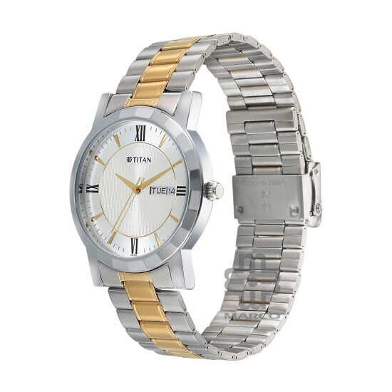 Titan Quartz 1644BM03 Silver Dial Stainless Steel Strap Quartz Men's Watch