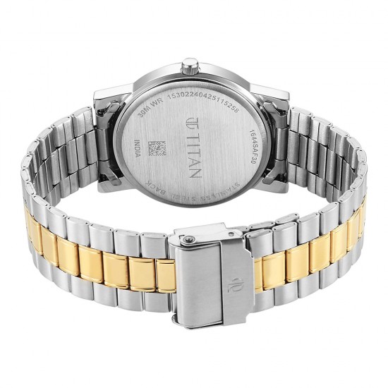 Titan Quartz 1644BM03 Silver Dial Stainless Steel Strap Quartz Men's Watch