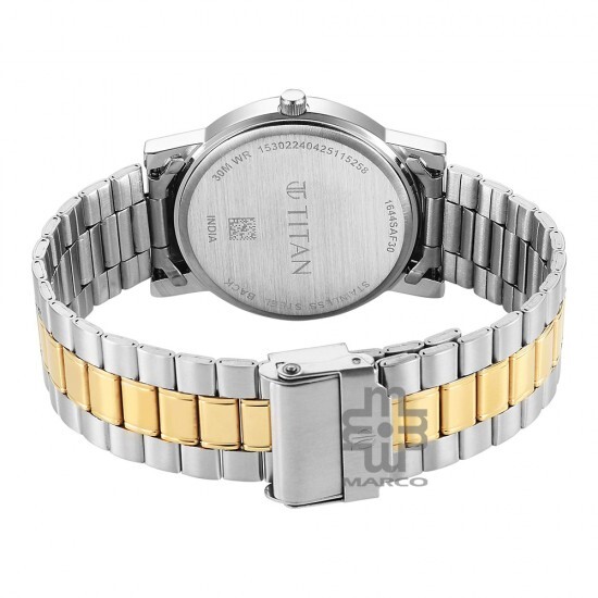 Titan Quartz 1644BM03 Silver Dial Stainless Steel Strap Quartz Men's Watch