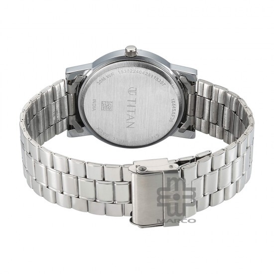 Titan Quartz 1644SM01 Blue Dial Stainless Steel Strap Quartz Men's Watch