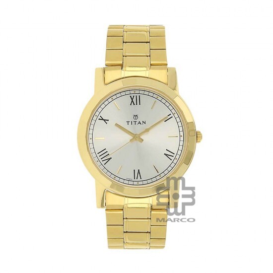 Titan Quartz 1644YM01 Silver Dial Stainless Steel Strap Quartz Men's Watch