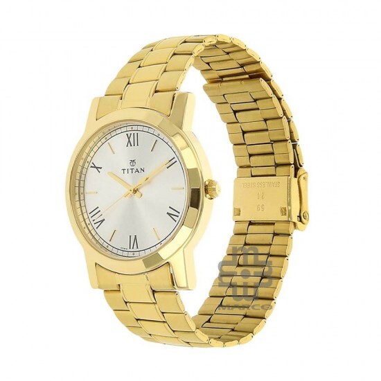 Titan Quartz 1644YM01 Silver Dial Stainless Steel Strap Quartz Men's Watch
