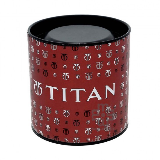 Titan Quartz 1824SM01 Black Dial Stainless Steel Strap Quartz Men's Watch