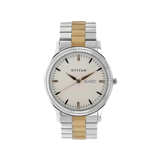 Titan Karishma 1650BM01 White Dial Stainless Steel Quartz Men's Watch Titan Karishma 1650BM01 White Dial Stainless Steel Quartz Men's Watch