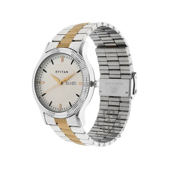 Titan Karishma 1650BM01 White Dial Stainless Steel Quartz Men's Watch