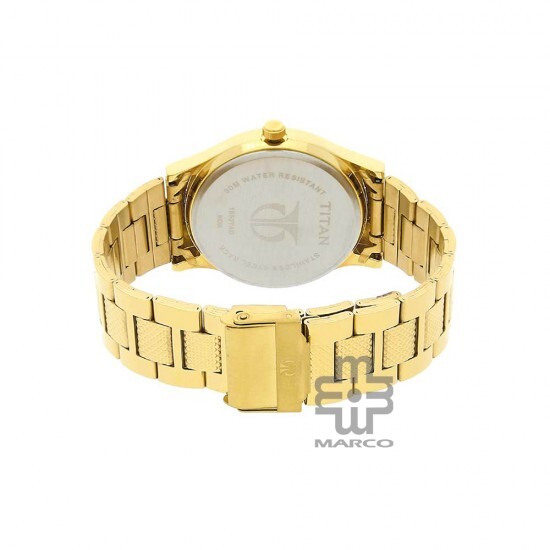 Titan Quartz 1650YM06 Champagne Dial Stainless Steel Strap Quartz Men's Watch