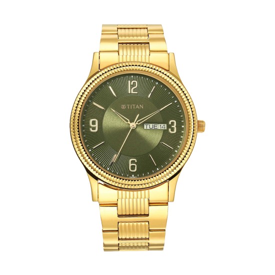 Titan Karishma 1650YM08 Green Dial Stainless Steel Quartz Men's Watch Titan Karishma 1650YM08 Green Dial Stainless Steel Quartz Men's Watch