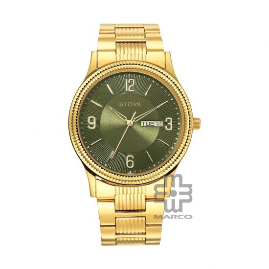 Titan Karishma 1650YM08 Green Dial Stainless Steel Quartz Men's Watch