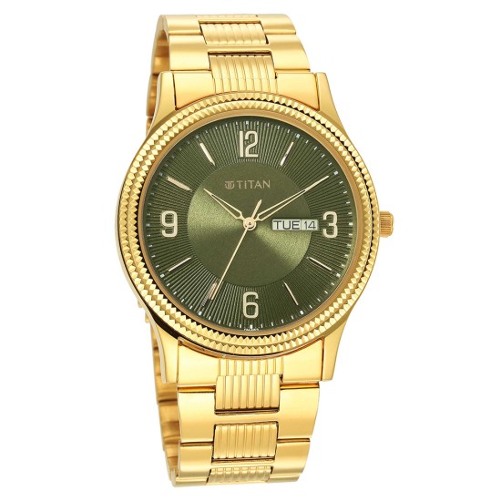 Titan Karishma 1650YM08 Green Dial Stainless Steel Quartz Men's Watch Titan Karishma 1650YM08 Green Dial Stainless Steel Quartz Men's Watch