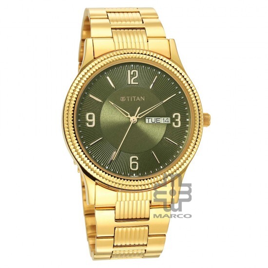 Titan Karishma 1650YM08 Green Dial Stainless Steel Quartz Men's Watch