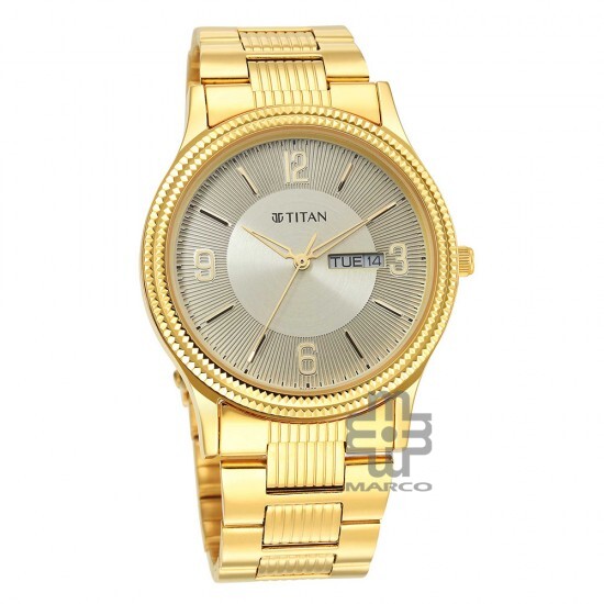 Titan Karishma 1650YM09 Champagne Dial Stainless Steel Quartz Men's Watch