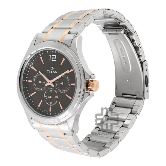 Titan Classique 1698KM01 Brown Dial Stainless Steel Quartz Men's Watch