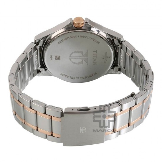 Titan Classique 1698KM01 Brown Dial Stainless Steel Quartz Men's Watch