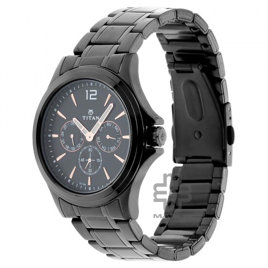 Titan Classique 1698NM01 Black Dial Stainless Steel Quartz Men's Watch