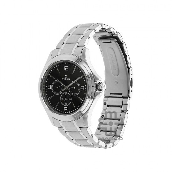 Titan Classique 1698SM01 Black Dial Stainless Steel Quartz Men's Watch