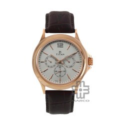 Titan Neo 1698WL01 White Dial Leather Strap Quartz Men's Watch