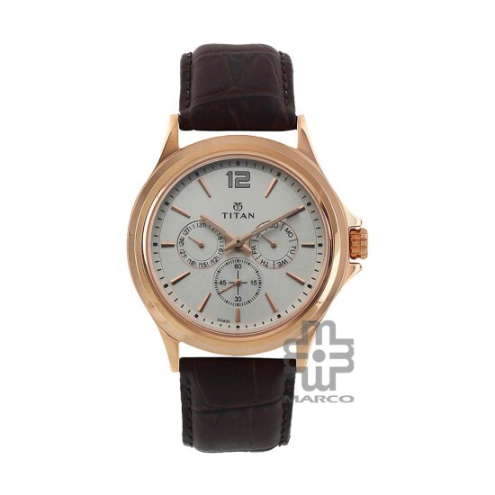 Titan Neo 1698WL01 White Dial Leather Strap Quartz Men's Watch