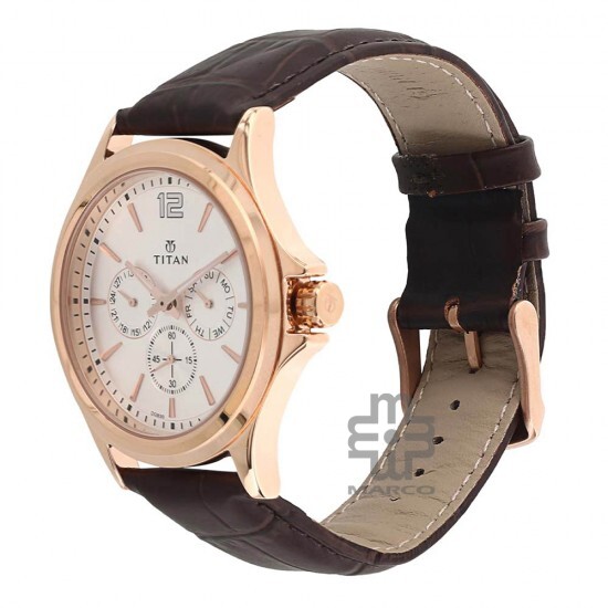 Titan Neo 1698WL01 White Dial Leather Strap Quartz Men's Watch