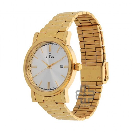 Titan Quartz 1712YM02 Sliver Dial Stainless Steel Strap Quartz Men's Watch