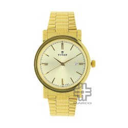 Titan Quartz 1712YM03 Champagne Dial Stainless Steel Strap Quartz Men's Watch