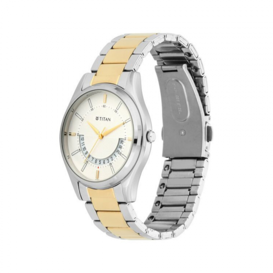 Titan Karishma 1713BM01 White Dial Metal Strap Quartz Men's Watch Titan Karishma 1713BM01 White Dial Metal Strap Quartz Men's Watch