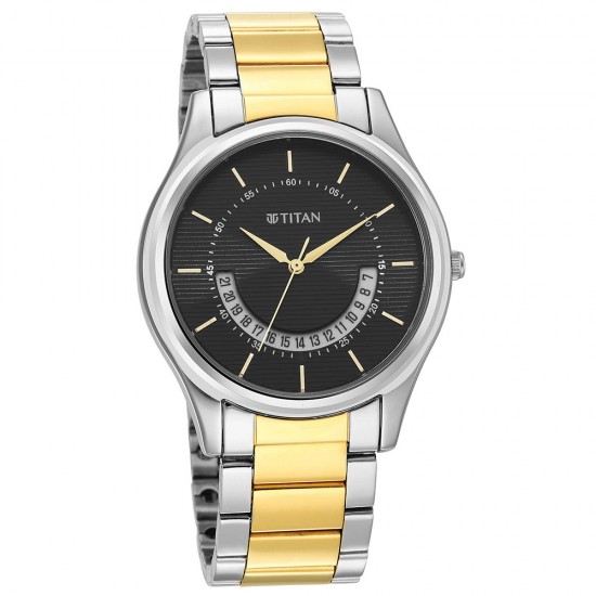 Titan Karishma 1713BM02 Black Dial Stainless Steel Quartz Men's Watch Titan Karishma 1713BM02 Black Dial Stainless Steel Quartz Men's Watch