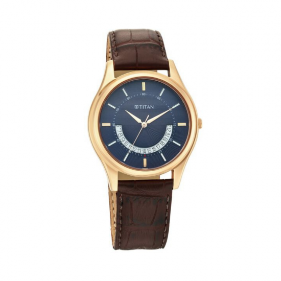 Titan Karishma 1713WL01 Blue Dial Leather Strap Quartz Men's Watch Titan Karishma 1713WL01 Blue Dial Leather Strap Quartz Men's Watch