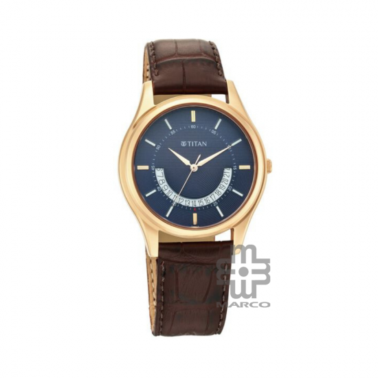 Titan Karishma 1713WL01 Blue Dial Leather Strap Quartz Men's Watch