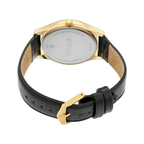 Titan Karishma 1713YL01 Black Dial Leather Strap Quartz Men's Watch Titan Karishma 1713YL01 Black Dial Leather Strap Quartz Men's Watch