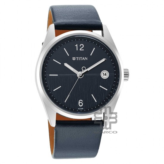 Titan Neo 1729SL06 Blue Dial Leather Strap Quartz Men's Watch