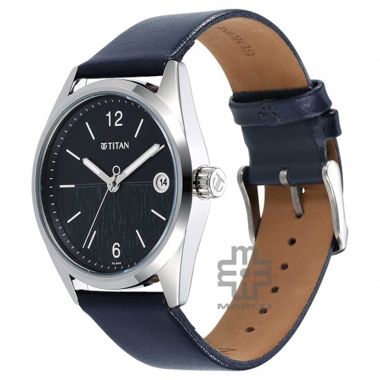 Titan Neo 1729SL06 Blue Dial Leather Strap Quartz Men's Watch