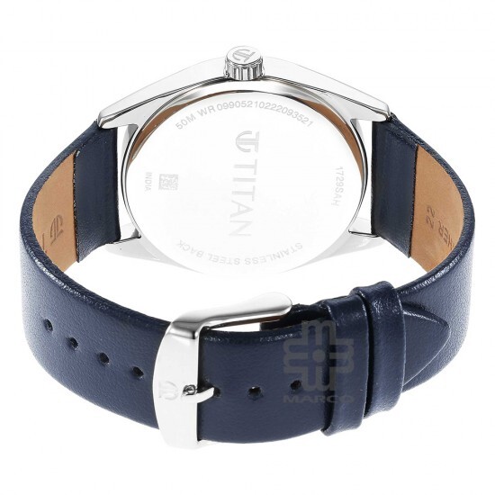 Titan Neo 1729SL06 Blue Dial Leather Strap Quartz Men's Watch