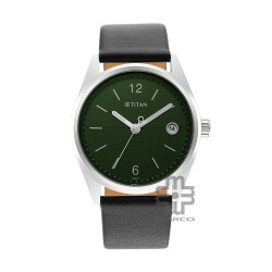 Titan Neo 1729SL07 Green Dial Leather Strap Quartz Men's Watch
