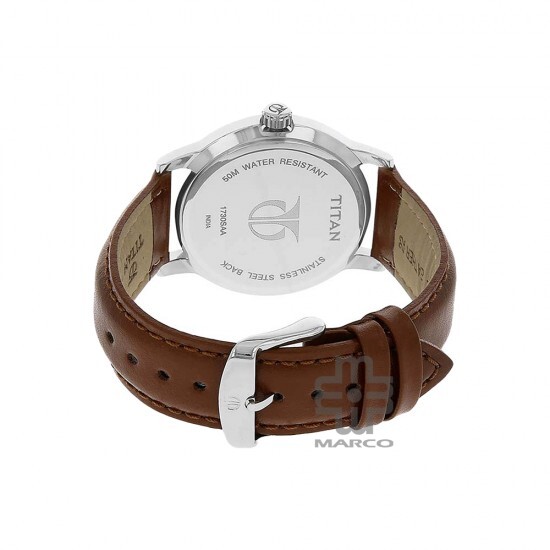 Titan Neo 1730SL02 Black Dial Leather Strap Quartz Men's Watch