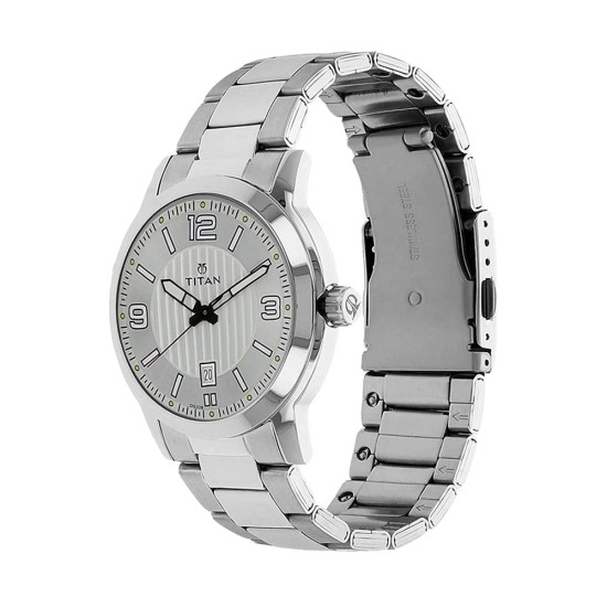 Titan Neo 1730SM01 Silver Dial Stainless Steel Strap Quartz Men's Watch Titan Neo 1730SM01 Silver Dial Stainless Steel Strap Quartz Men's Watch