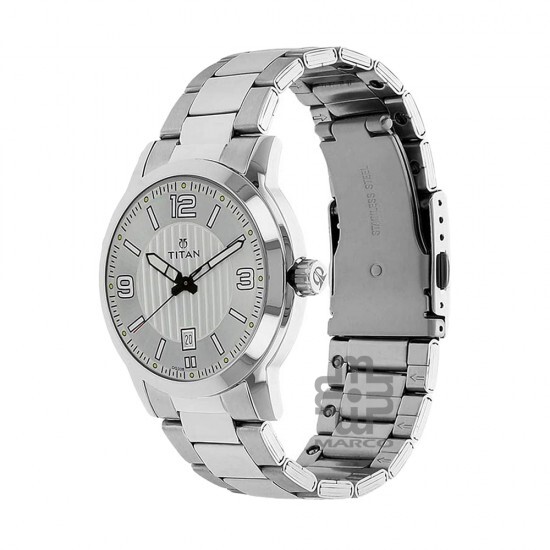 Titan Neo 1730SM01 Silver Dial Stainless Steel Strap Quartz Men's Watch