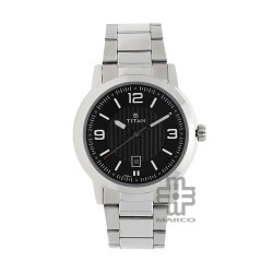 Titan Neo 1730SM02 Black Dial Stainless Steel Strap Quartz Men's Watch