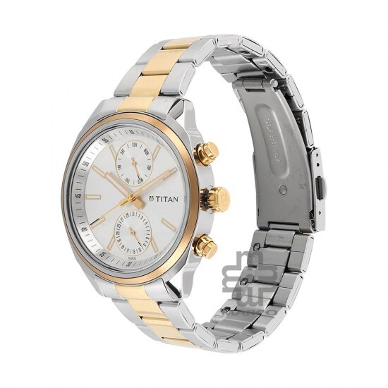Titan Neo 1733BM01 Multifunction Silver Dial Stainless Steel Strap Quartz Men's Watch