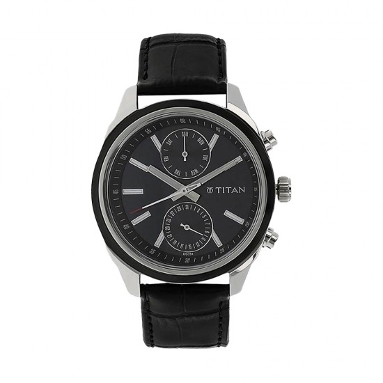 Titan Neo 1733KL01 Multifunction Blue Dial Leather Strap Quartz Men's Watch Titan Neo 1733KL01 Multifunction Blue Dial Leather Strap Quartz Men's Watch