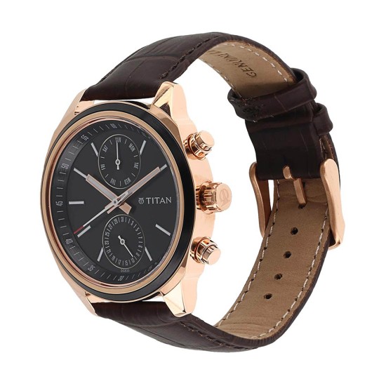 Titan Neo 1733KL03 Multifunction Blue Dial Leather Strap Quartz Men's Watch Titan Neo 1733KL03 Multifunction Blue Dial Leather Strap Quartz Men's Watch