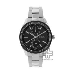 Titan Neo 1733KM01 Multifunction Anthracite Dial Stainless Steel Strap Quartz Men's Watch