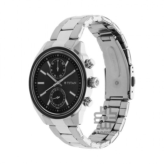 Titan Neo 1733KM01 Multifunction Anthracite Dial Stainless Steel Strap Quartz Men's Watch