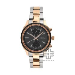 Titan Neo 1733KM03 Multifunction Black Dial Two Toned Stainless Steel Strap Quartz Men's Watch