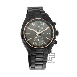 Titan Neo 1733NM01 Multifunction Mono Black Dial Stainless Steel Strap Quartz Men's Watch