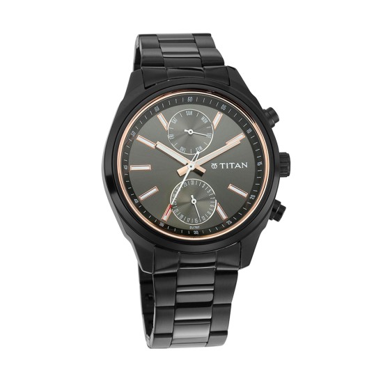 Titan Neo 1733NM01 Multifunction Mono Black Dial Stainless Steel Strap Quartz Men's Watch Titan Neo 1733NM01 Multifunction Mono Black Dial Stainless Steel Strap Quartz Men's Watch