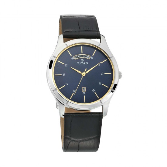 Titan Workwear 1767SL03 Blue Dial Analog Leather Strap Quartz Men's Watch Titan Workwear 1767SL03 Blue Dial Analog Leather Strap Quartz Men's Watch