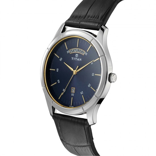 Titan Workwear 1767SL03 Blue Dial Analog Leather Strap Quartz Men's Watch Titan Workwear 1767SL03 Blue Dial Analog Leather Strap Quartz Men's Watch