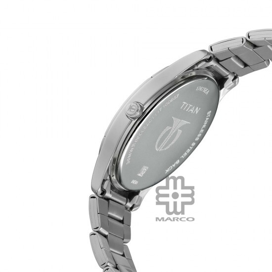 Titan Workwear 1767SM01 White Dial Stainless Steel Strap Quartz Men's Watch