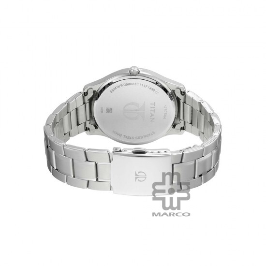 Titan Workwear 1767SM01 White Dial Stainless Steel Strap Quartz Men's Watch