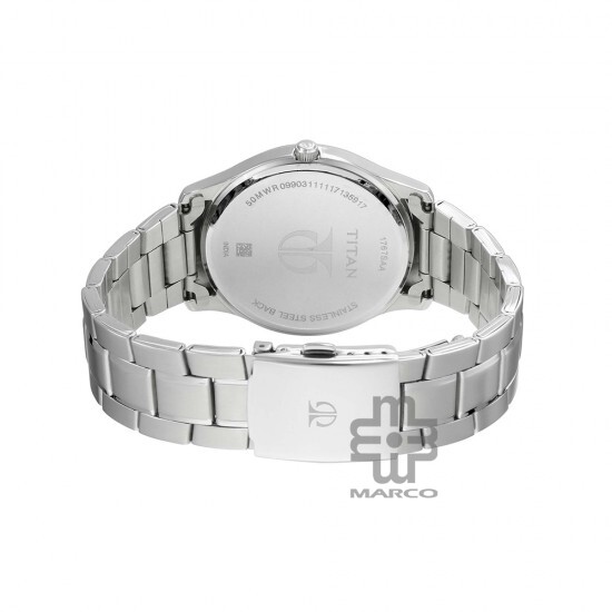 Titan Workwear 1767SM02 Black Dial Stainless Steel Strap Quartz Men's Watch